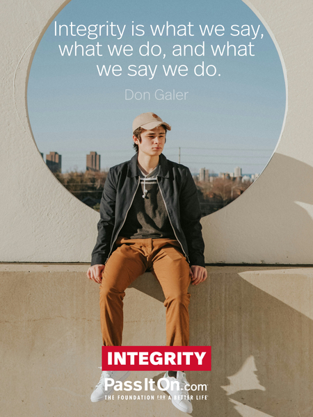 Integrity is what we say, what we do, and what we say we do. #<Author:0x00007fea8e1a0150>