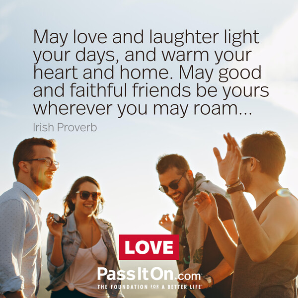 May love and laughter light your days, and warm your heart and home. May good and faithful friends be yours wherever you may roam...
 #<Author:0x00007f2b21bef020>
