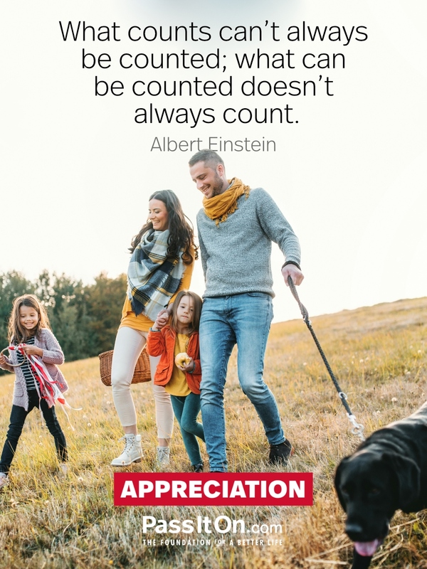 What counts can’t always be counted; what can be counted doesn’t always count. #<Author:0x00007f2b221a3980>