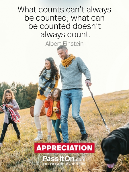 What counts can’t always be counted; what can be counted doesn’t always count. #<Author:0x00007fea8e1803c8>