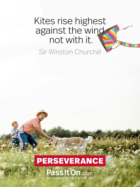 Kites rise highest against the wind, not with it. #<Author:0x00007f1adbddd220>