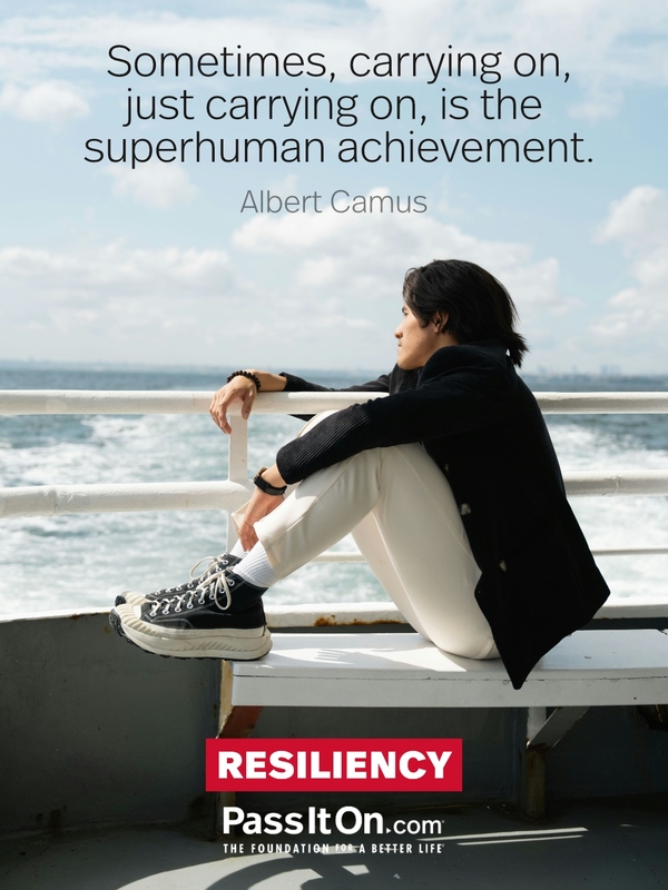 Sometimes, carrying on, just carrying on, is the superhuman achievement. #<Author:0x00007f58c68c85e0>