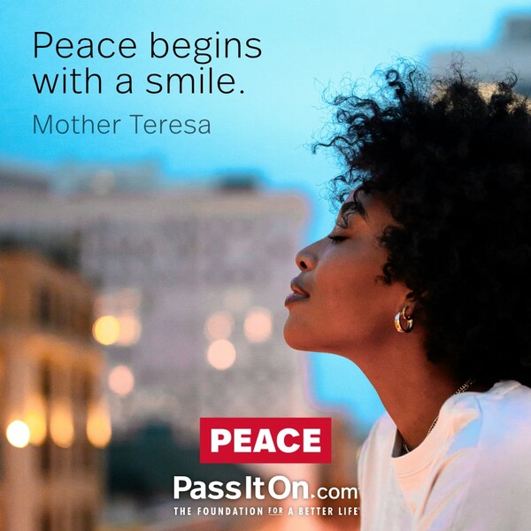 Peace begins with a smile. #<Author:0x00007f2b21ad94d8>