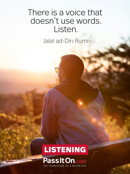 There is a voice that doesn’t use words. Listen. #<Author:0x00007f58c6b094d0>