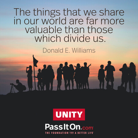 The things that we share in our world are far more valuable than those which divide us. #<Author:0x00007f2b21bf4390>