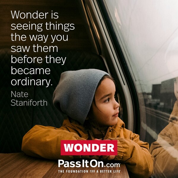 Wonder is seeing things the way you saw them before they became ordinary. #<Author:0x00007f2b21c25f08>
