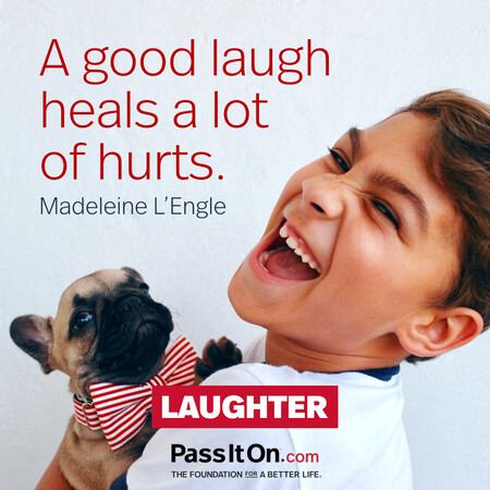 A good laugh heals a lot of hurts. #<Author:0x00007f58c67e5650>