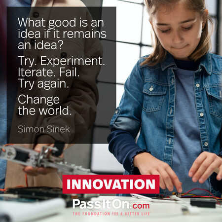 What good is an idea if it remains an idea? Try. Experiment. Iterate. Fail. Try again. Change the world. #<Author:0x00007f2b21c4f790>