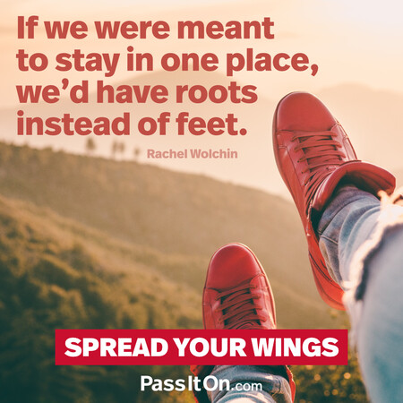 If we were meant to stay in one place, we’d have roots instead of feet. #<Author:0x00007f2b22f9a520>