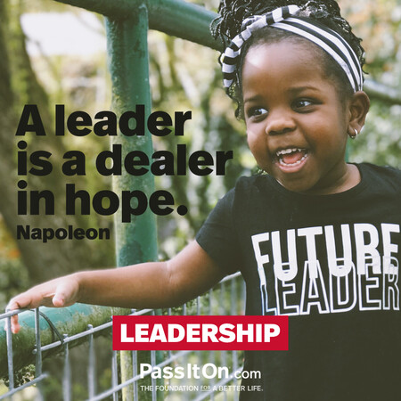 A leader is a dealer in hope. #<Author:0x00007f1ae8d5aa20>
