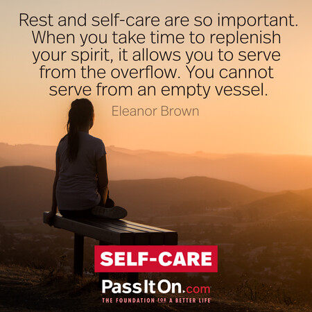 Rest and self-care are so important. When you take time to replenish your spirit, it allows you to serve from the overflow. You cannot serve from an empty vessel. #<Author:0x00007f58c5715b40>