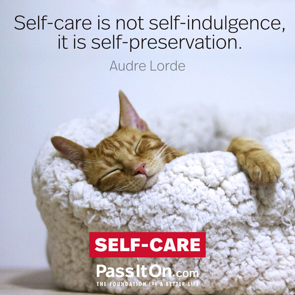 Self-care is not self-indulgence, it is self-preservation. #<Author:0x00007f58c67c58c8>
