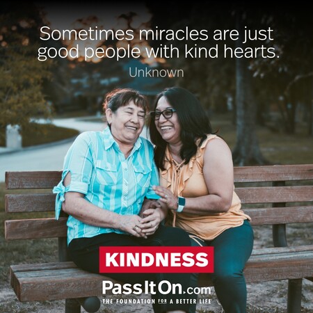 Sometimes miracles are just good people with kind hearts. #<Author:0x00007f2b21b39248>