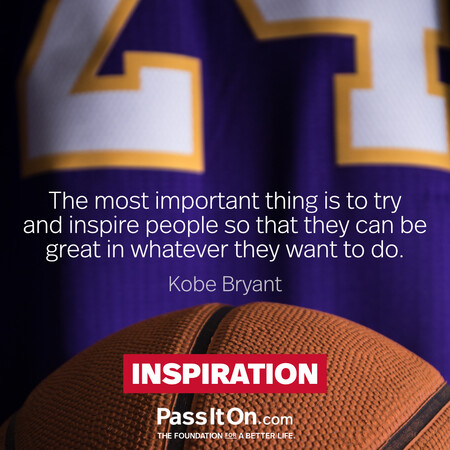  The most important thing is to try and inspire people so that they can be great in whatever they want to do. #<Author:0x00007f1ae9dbaf00>