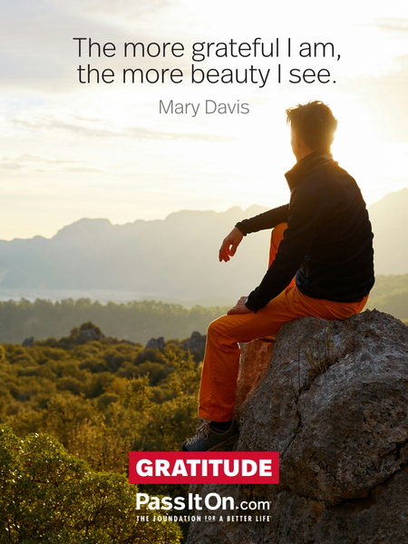 The more grateful I am, the more beauty I see. #<Author:0x00007f2b220aac90>