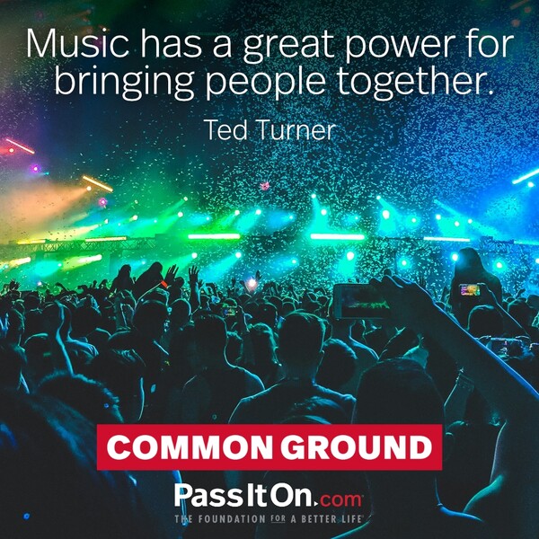 Music has a great power for bringing people together. #<Author:0x00007f2b2300bb80>
