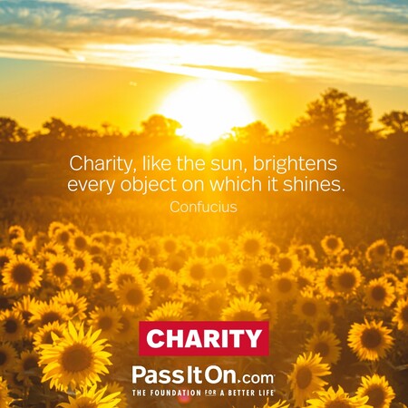 Charity, like the sun, brightens every object on which it shines. #<Author:0x00007f1ae8bb6548>